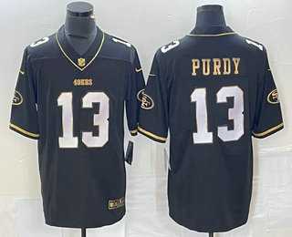Mens San Francisco 49ers #13 Brock Purdy Black Gold Vapor Untouchable Limited Stitched Jersey Dzhi